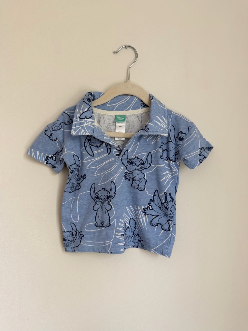 Disney Light Blue Stitch Polo Shirt (18m)
